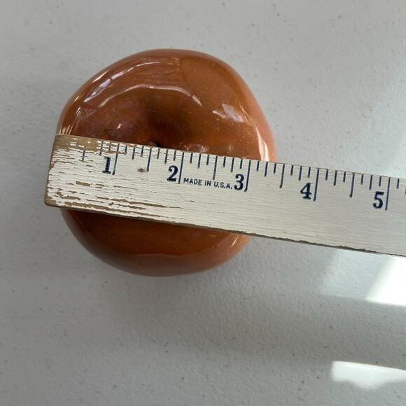 Studio Art Pottery Red Apple Paperweight Glossy Finish Pottery Art Handmade - Picture 10 of 14